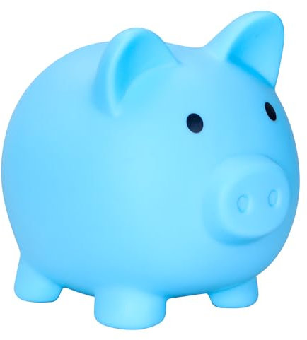 Piggy Bank Money Box For Boys, Girls & Adults - Small Change Savings Bank, Blue