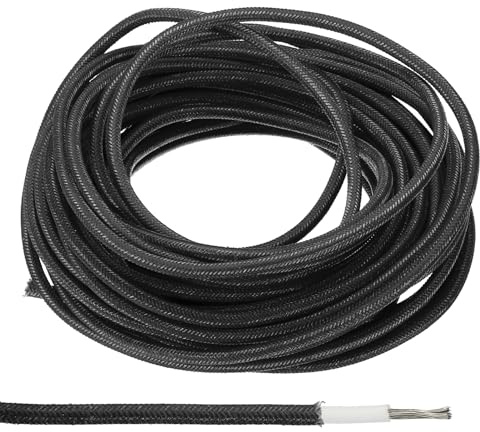 PATIKIL Fil Électronique 9,8Ft 18Awg -30 à 200 Degrés Celsius Silicone Noir | 9,8 Pieds Isolé Haute Température Résistant Flexible pour Lampe, Chaudière, Chauffage,