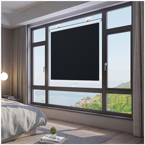Store Enrouleur Occultant 99%, Store Enrouleur À Ventouse sans Perçage, Store À Rouleau pour Fenêtres De Toit, Rideaux Occultants, Store Pare-Soleil, Protection Solaire/UV,Black-80x200cm/31 * 79in