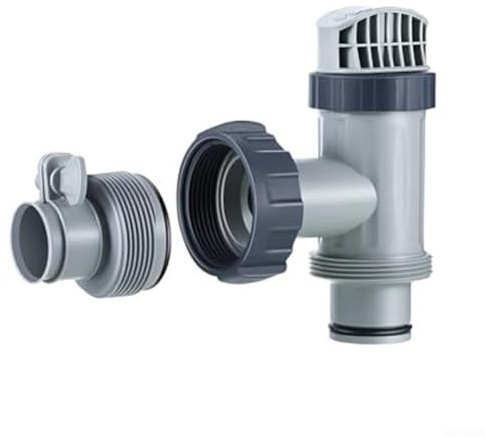 Ersatz-Typ-B-Schlauchadapter mit Kolbenventil für Intex, 3,2 cm bis 3,8 cm Schlauchadapter & Kolbenventile für oberirdische Poolfilterpumpe (1 Set)