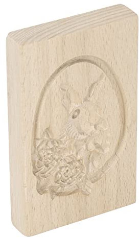 Timbro per biscotti in legno, riutilizzabile, lavabile, intagliato, per la di casa e la cottura (e fiore)