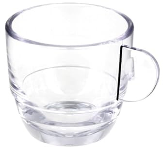 Monouso | 6 Tazas reciclables Durables SAN Espresso Transparente, 80ml, Tazas de Plástico, Ideales para Café Corto, Aptos para Lavavajillas y Uso Diario