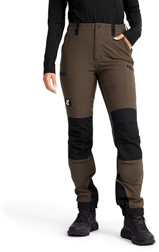 RevolutionRace Nordwand Highwaist Stretch Pants Dam, Vandringsbyxor med Hög Midja för alla Utomhusaktiviteter, Mud, XL