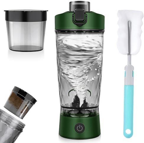 GOMETY Tragbarer Mini-Mixer: USB-C Wiederaufladbar, 6 Klingen Edelstahl, Elektrischer Protein Shaker Für Fitnessstudio, Smoothie Maker Und Babynahrung (650ml, Grün)