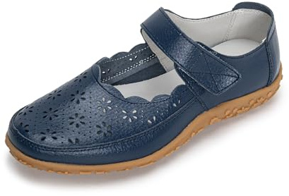 Rusffes Womens Leather Mary Janes Comfort Casual Work Office Nursing Shoes Sandals