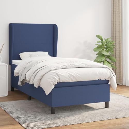 qohoio Boxspringbett mit Matratze Betten Mit Matratze Schlafzimmer Bett Boxspringbett Mit Matratze Blau 100x200 cm Stoff - 3127787