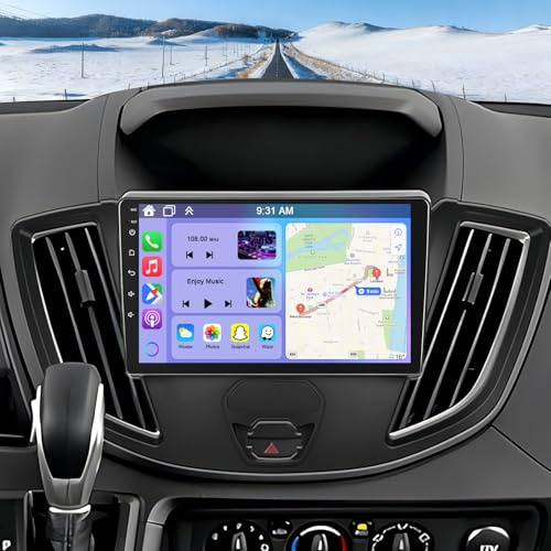 Android 13 Car Stereo for Ford Transit 2013-2019 w/Carplay Android Auto, 9 Inch IPS HD Touch Screen 2 Din Car Radio Receiver GPS Navigation Bluetooth Wifi AHD SWC BT Backup Camera Mic, 2+32G