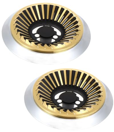 2pcs Stainless Steel Gas Stove Burner Grates for Wok | Golden Finish, Universal Fit, Easy Installation, Even Heat Distribution for Kitchen Cooktops