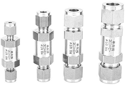 BOOGHIGC Rückschlagventile, 1 Stück, Edelstahl-Rückschlagventil, BSPP-Innengewinde, Einwegventil for Wasser, Öl, Gas, Rohrverbindung(1/4Inch)