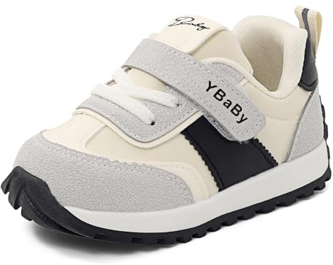 MK MATT KEELY Baby Boys Girls First Walking Shoes Toddlers Slip On Trainers Outdoor Pre Walker Shoes,Beige,Size 5 UK Child