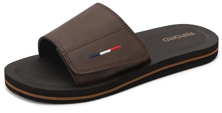 Ripord Mens Adjustable Slides Sandals Slip On Sandals Comfortable Athletic Anti-Slip Slides