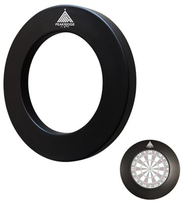 PEAKRIDGE Dartboard Surround - Schwarzer Schutzring für Dartscheibe, Premium Black, PU-Material, einteilig