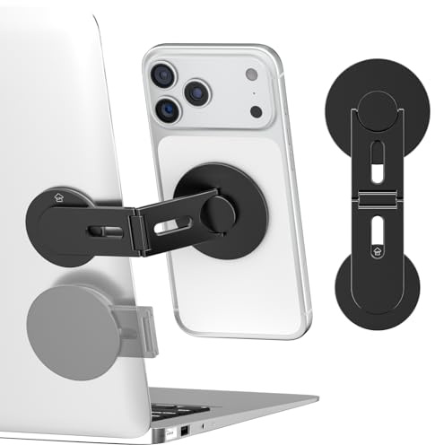 CloudValley Support Magnétique pour Ordinateur Portable, Support 360° pour écran de Téléphone pour iPhone 17/16/15/14/13,Tablette, Universel d'extension 360° Pliable pour Ordinateur, Bureau, Noir