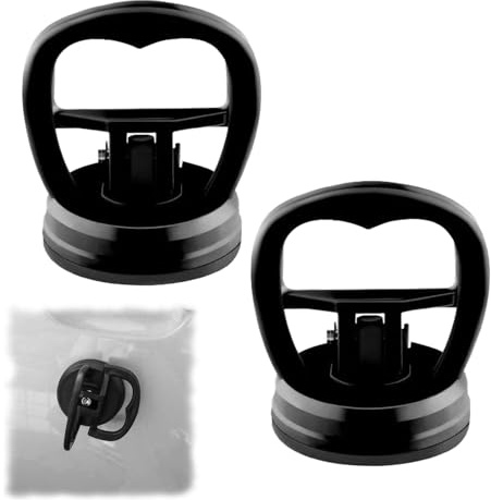2 Stück Beulenzieher Auto Set, 5,5 cm Vakuum Saugnapf Klein, Kratzfreier Dellenabzieher und Dellenzieher zum Auto Dellen Entfernen, Glasheber und Handyhalterung, Schwarz