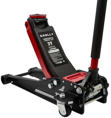 GAOLLY 3 Ton (6600 lbs) Low Profile, Heavy-Duty Steel Racing Floor Jack with Dual Pistons Quick Lift Pump, Lifting Range 3.35-19.69