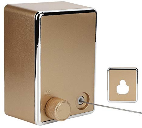 Pretfy Borne à Linge Rétractable en Acier Inoxydable, Porte-Séchage Murale pour Les Vêtements de Balcon Intérieur et Extérieur Séchage (Charmant Or)