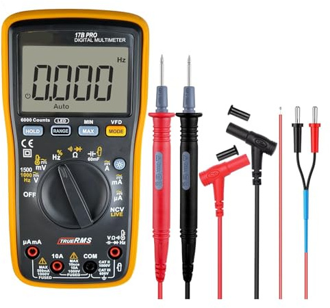 Multimètre Numérique True RMS 15B PRO 17B PRO, For Applications Électriques, Avec Tests De Résistance, Continuité, Diodes Et Capacité.(17B PRO)