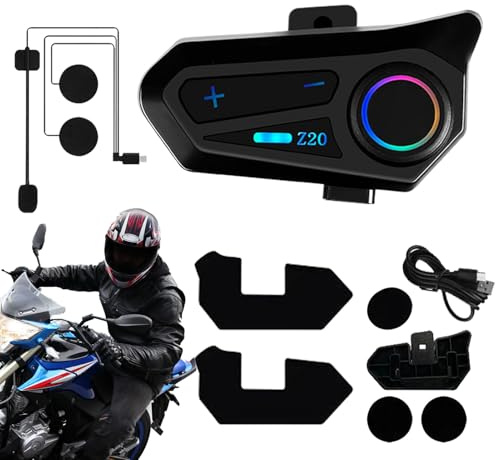 Genérico Auriculares para Casco de Motocicleta - Auriculares inalámbricos ABS 5.4 para Medio Casco, de Audio Impermeable IPX6, Carga rápida Tipo C, Altavoces de Sonido Claro | Equipo de cicli