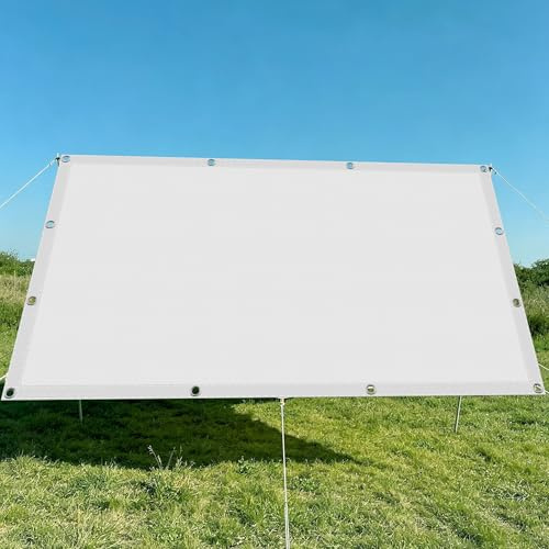 Vela Ombreggiante 6 x 8 m Impermeabile Tendalino Parasole Idrorepellente e Antivento per Esterno Giardino Terrazza Colore, Bianco