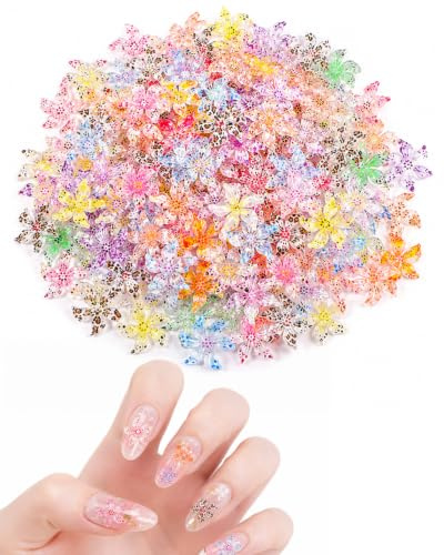 RAVNIX 100 Pièces Fleur 3D Ongle Charms Léopard Multicolore, Finitions Nail Art Prêtes à Poser, Compatibles Gel & Acrylique, DIY Manucure Durable et Sécurisée à la Maison