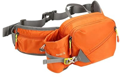 Pack med vattenflaskhållare – 21 cm oxfordtyg, hydreringsbälte, löpning telefon midjeväska | Justerbar vandringsmidjeväska, anti-studs reseväxel, för cykling, fiske, camping och, apelsin, Siehe