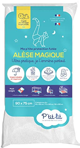P'tit lit - Alèse Bébé Imperméable Ultra Absorbante | Protège Matelas Respirant et Silencieux - Lavable à 90°C - pour Tout Type de Couchage : 60x120cm / 70x140cm / 90x190cm / 40x80cm / 50x90cm