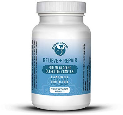 Alkaline for Life Relieve+Repair Quercetin Complex, 1000 mg High-Potency Quercetin with Pomegranate, OPC & Magnesium, 90 Servings, Plant-Based Antioxidant Support, USA Made, Purity Tested