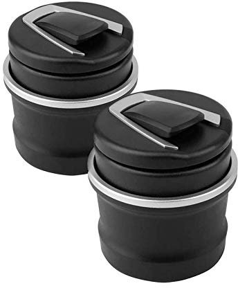 Globaldream Posacenere da Auto Posacenere da 2 Pezzi Antivento Antivibrazione 2 in 1 Sigaretta per auto portatile Posacenere per posacenere senza fumo