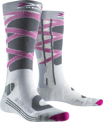 X-Socks Ski Control 4.0 W, Calze Invernali da Sci Donna, Grey Melange/Charcoal, S
