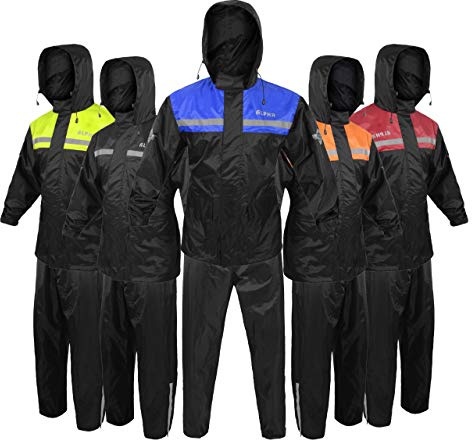 Alpha Cycle Gear - Combinaison de pluie imperméable réfléchissante pour homme et femme - Bleu - Taille S