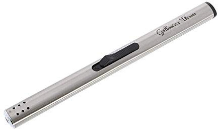 Stabfeuerzeug mit Gravur – nachfüllbares Edelstahl Feuerzeug mit Wunschtext individuell gestalten – Geschenkidee für Männer, Grillmeister & Co (17,6 x 1,5 x 1,1 cm) – STEMPEL-FABRIK Silber