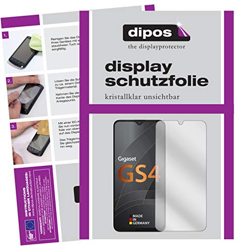 dipos I 5X Schutzfolie kompatibel mit Gigaset GS4 Displayschutz-Folie klar
