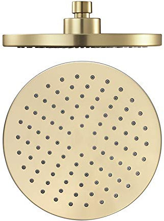 Kopfbrause Rund Gold Regenbrause ABS Regenduschkopf, Einbauduschköpfe Anti Kalk Duschkopf Luxus Regendusche,Brushed Gold