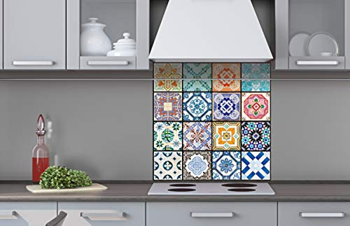 Dimex Küchenrückwand Verbundplatte AZULEJOS 60 x 60 cm | Spritzschutz Küche für Herd & Spüle | Premium Qualität Acrylglas, Stärke 5 mm - Made in EU