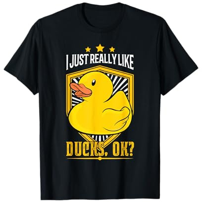 I Just Really Like Ducks Paperella di Gomma Papera stridula Maglietta