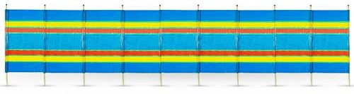 FlickBuyz - Extra Tall Pole Wooden Windbreaker Beach Camping Caravan Holiday Sun Screen Shelter Tall Wind Break 4/5/ 6/8/ 10 (4 Poles (4ft High x 7ft Long))