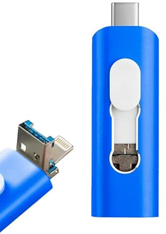 Pen Drive USB x64 GB COOL (3 en 1) Lightning/Tipo-C/USB Azul