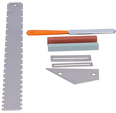 FOLOSAFENAR Guitar Neck Notched Ruler Set Comfortable Handle Bass Electric Guitar Measuring Instrument for Precise String Height Adjustment Guitar Maintenance Tool