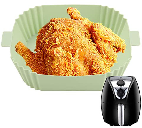 Silikon-Auflauf | Einfache Reinigung wiederverwendbare Air Fryer Topf wiederverwendbare Korb Backschale - Ersatz Pergamentpapier Ofenzubehör, obere 7,7 tu/Boden 6,5 Zoll Oberflächen