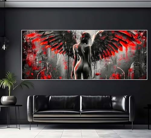 Diamond Painting Kampf-Engel Diamant Painting Bilder Kinder Diamond Art DIY Set Erwachsene Full Drill Diamond Painting Zubehör, 5d Diamant Malerei Mosaic Stickerei Kits Home Wand Decor 50x150 cm Q285