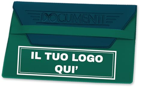 Porta Documenti Personalizzato con Logo Nome Testo Libretto Assicurazione Bollo Macchina Tagliando per Concessionaria Auto 50 Pezzi (Verde)