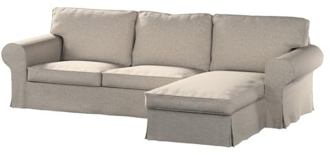 Dekoria Ersättning för överdrag för Ektorp, 2-sitsig soffa med Recamiere-soffa, lämplig för modell Ektorp, grå-beige