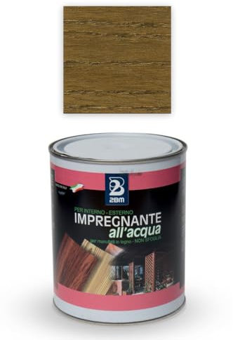 Imprägnierung für Holz auf Wasserbasis, Farbe Nussbaum Antik, für Innen- und Außenbereich, 2BM | blättert nicht, keine Folie, vorbeugende Behandlung gegen UV-Strahlen, Schutz vor Witterungseinflüssen