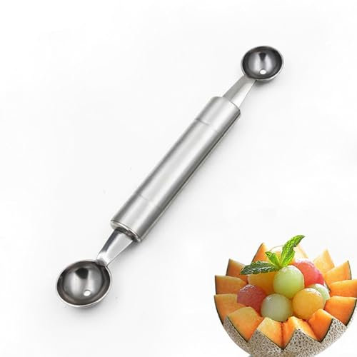 ARMYJY Watermelon Melon Fruit Scooper, Double Sided Melon Baller Dig Ball, Ice Cream Digger Scoop Tools Spoon Cookie Melon Baller Scoop Fruit Dishes Tool