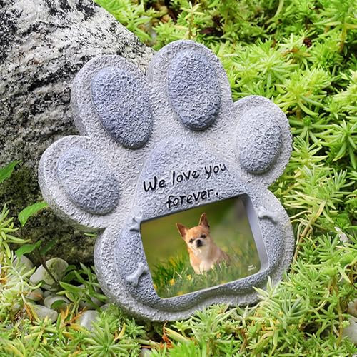 SANKESONG Pietra commemorativa per animali domestici, statua commemorativa per cani, in poliresina, resistente alle intemperie, pietra tombale e decorazione da giardino per la commemorazione degli
