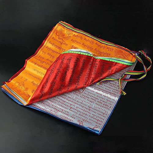 Bandiere di preghiera buddista tibetana, decorazioni for la preghiera, bandiera for la meditazione buddista, bandiere di preghiera tibetane su corda lunga - 20 bandiere - Lunghezza totale della corda