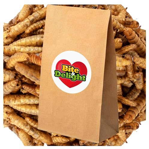 Bite & Delight 5kg Soldatenfliegenlarven Getrocknet Hermetia Illucens Black Soldier Fly Energiereiches Futter für Vögel Fische Reptilien Tiere