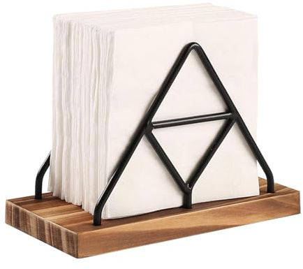 Wooden Napkin Storage Serviette Holder Napkin Holder Tables Napkin Holders Standing Napkin Rack Decorative Wooden Napkin Holder Metal Napkin Holders for Kitchen,Party,Cafes,Restaurants,Weddings