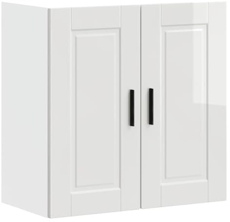 LAPOOH Küchen-Hängeschrank Porto Hochglanz-Weiß Holzwerkstoff, Hängeschrank Küche, Küchenschrank, Wall Cabinet, Oberschrank - 854059