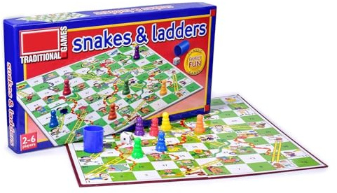 Classic Traditional Board Games Kids Children Family Adults Fun Great value games (Snakes & Ladders Board Game)